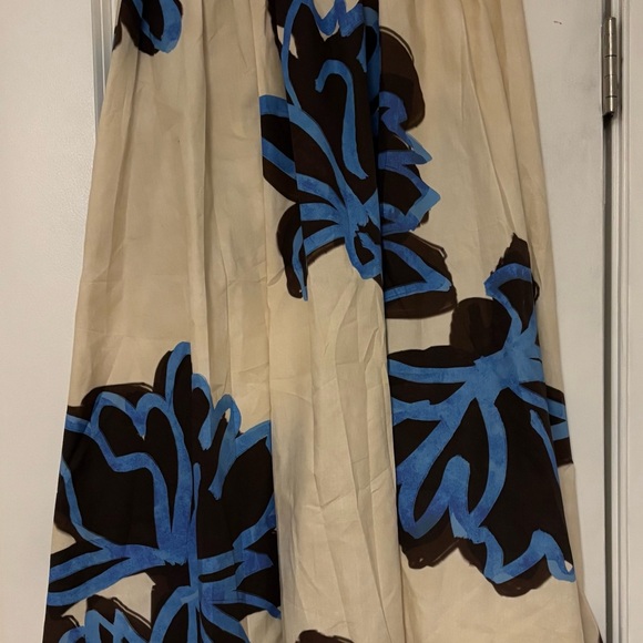 Zara A-Line Skirt with Blue and Brown Floral Design - Picture 2 of 2